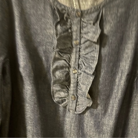 Draper James Dark Blue Denim Chambray 3/4 Bell Sleeves Shift Dress Size 8 NWT - Picture 7 of 10